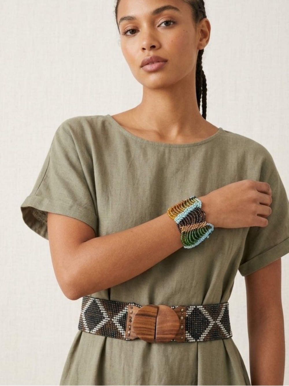 Beaded Stretch Belt and Bracelet Set. Amazing bead work! INDONESIA handmade